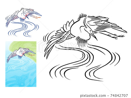 Ukiyo-e, heron Ukiyo-e, heron 74842707