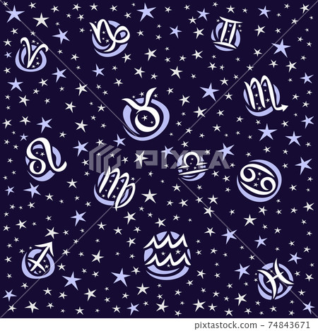 Vector Astrology Seamless Pattern Vector Astrology Seamless Pattern 74843671