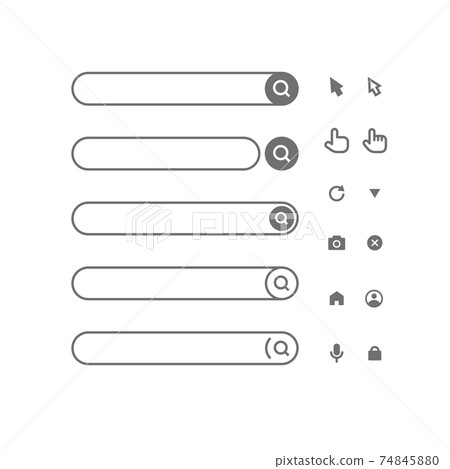 各種搜索表單和搜索圖標的材料 74845880