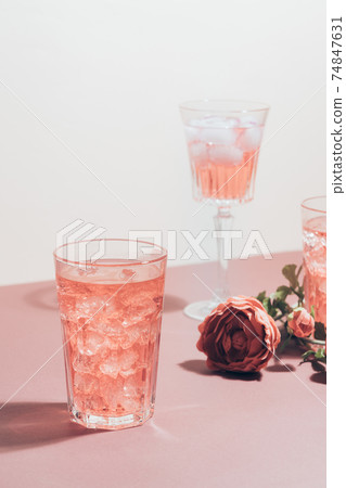 Red drink cocktail or lemonade Red drink cocktail or lemonade 74847631