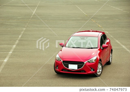 Japanese compact car with copy space Japanese compact car with copy space 74847973