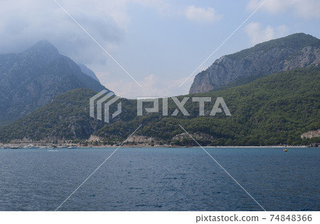 Bay with turquoise color of the sea and yachts in Antalya, Turkey Bay with turquoise color of the sea and yachts in Antalya, Turkey 74848366