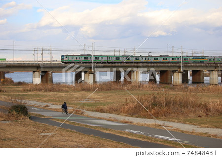 Riverbed and railroad Riverbed and railroad 74848431