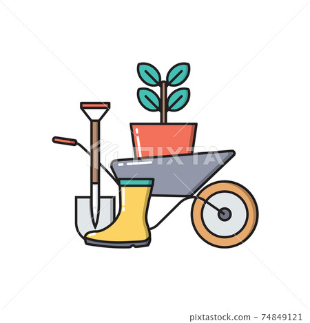Gardening Concept Icon isolated on white background. Vector Illustration 74849121