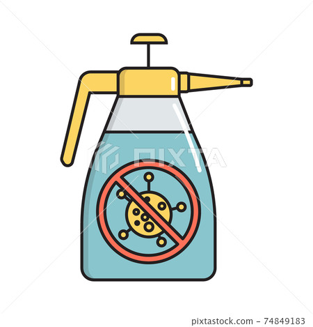 Antiseptic spray bottle simple medicine icon in trendy line style isolated on white background for web applications and mobile concepts. Vector illustration 74849183