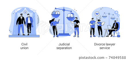 Family law abstract concept vector illustrations. Family law abstract concept vector illustrations. 74849588