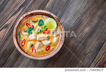 Bowl of Tom kha kai 74849627