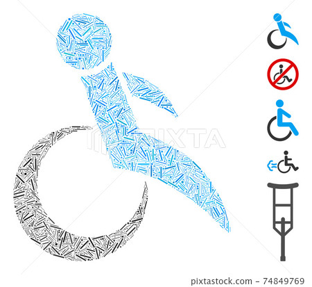 Dash Collage Wheelchair Icon 74849769