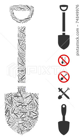 Dash Collage Shovel Icon Dash Collage Shovel Icon 74849976