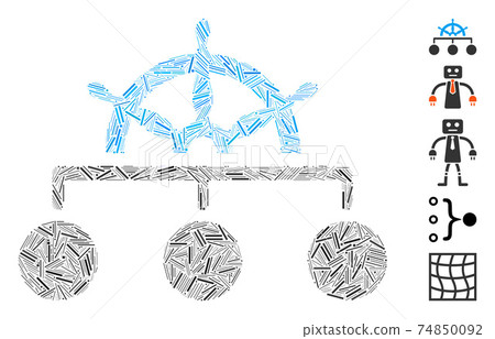 Line Collage Rule Structure Icon Line Collage Rule Structure Icon 74850092