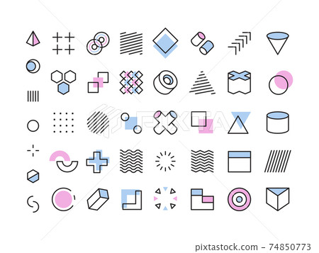 Memphis geometry. Abstract forms lines triangles circles dots geometrical shapes for design projects 80s style garish vector collection set Memphis geometry. Abstract forms lines triangles circles dots geometrical shapes for design projects 80s style garish vector collection set 74850773