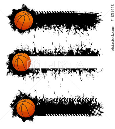 Basketball ball with grunge strokes vector icons Basketball ball with grunge strokes vector icons 74851428