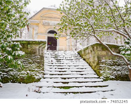 Snowy Calvary and Station Cross Chapel near Cvikov 74852245