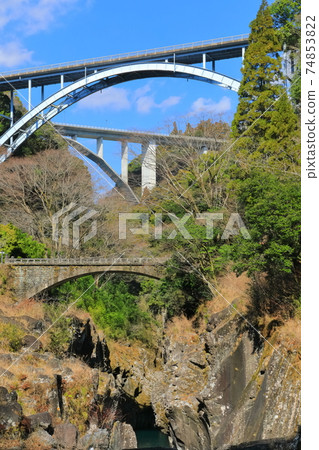 [Miyazaki Prefecture] Takachiho Mihashi under fine weather 74853822