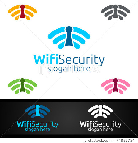 Wifi Security Logo for Network, Internet , monitoring, and alarm 74855754