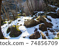 Mt. Gozaisho mountain climbing Snow scene on the back mountain trail 74856709