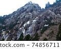 Mt. Gozaisho Climbing Rock wall seen from the back mountain trail 74856711