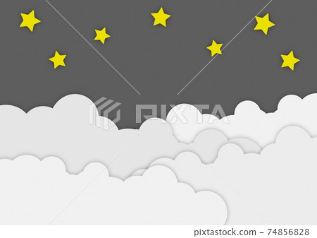雲和夜空與重疊紙的背景 74856828