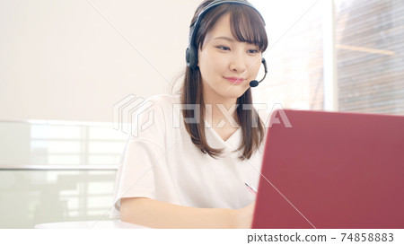 Female online class for video calls 74858883