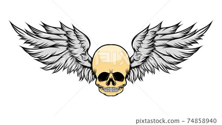 The dead skull with the wide forehead and wings The dead skull with the wide forehead and wings 74858940