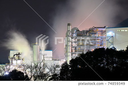 Factory night view Factory night view 74859349