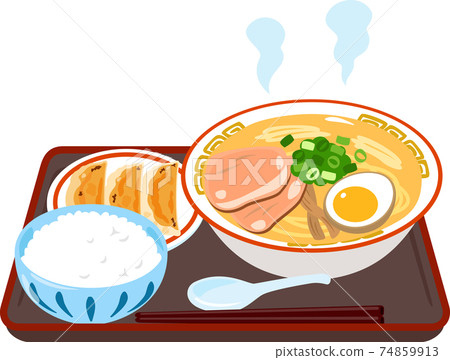Ramen, dumplings, rice set Ramen, dumplings, rice set 74859913