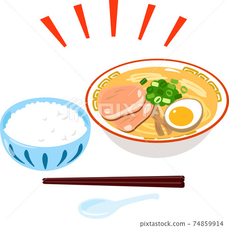 Ramen and rice set 74859914