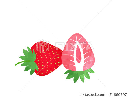 有凹痕的草莓的截面圖 74860797