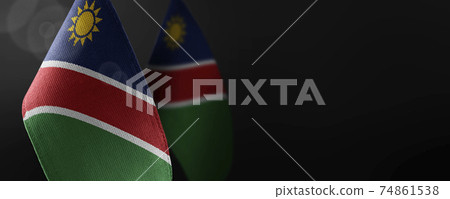 Small national flags of the Namibia on a dark background Small national flags of the Namibia on a dark background 74861538
