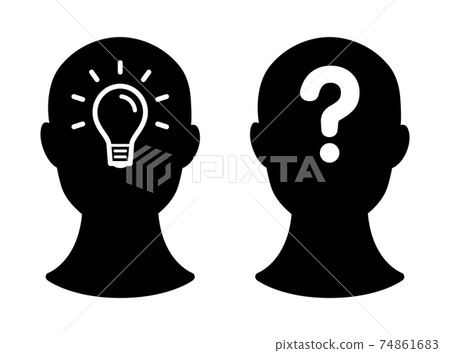 問題和解決方案的圖像圖標集（單色剪影） 74861683