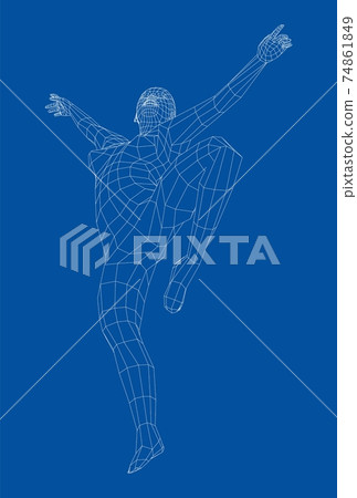 Wireframe ballerina in dance pose. Vector Wireframe ballerina in dance pose. Vector 74861849