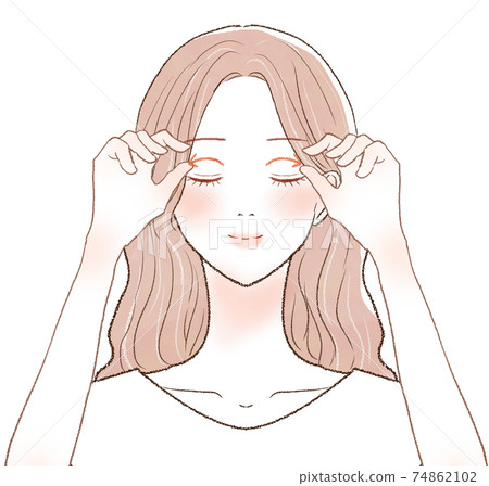 按摩眼睛的女人 74862102