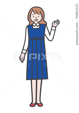 Illustration of a woman explaining 74862325