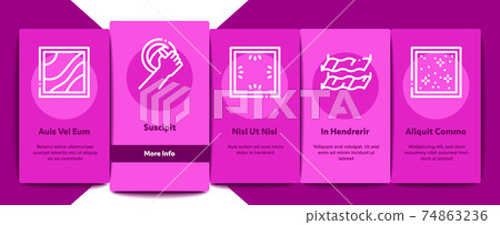 Stretch Ceiling Tile Onboarding Elements Icons Set Vector 74863236
