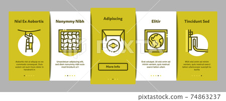 Stretch Ceiling Tile Onboarding Elements Icons Set Vector 74863237