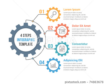 Infographic Template with Gear Infographic Template with Gear 74863678