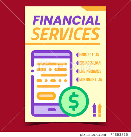 Financial Services Creative Promo Poster Vector 74863816