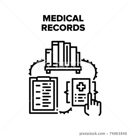 Medical Records Vector Black Illustrations 74863848