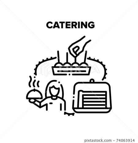 Catering Service Vector Black Illustrations Catering Service Vector Black Illustrations 74863914