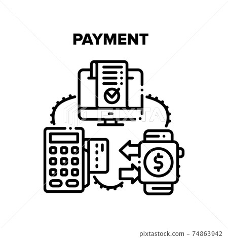 Payment Device Vector Black Illustrations 74863942