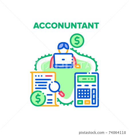 Accountant Work Vector Concept Color Illustration Accountant Work Vector Concept Color Illustration 74864118