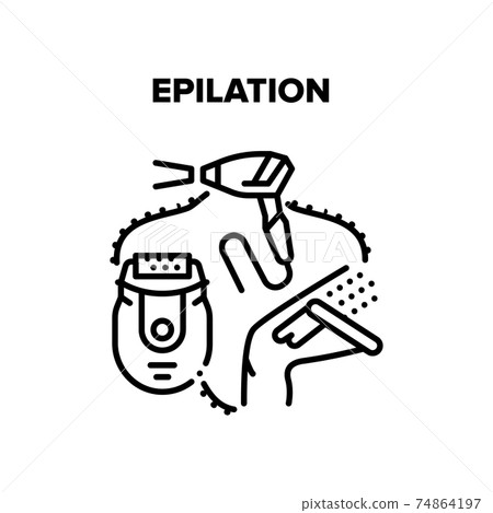 Epilation Care Vector Black Illustrations Epilation Care Vector Black Illustrations 74864197