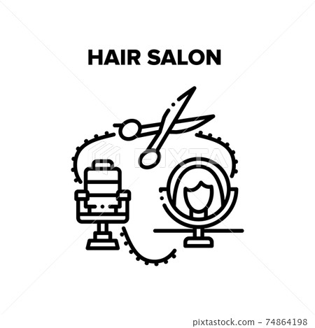 Hair Salon Treat Vector Black Illustrations Hair Salon Treat Vector Black Illustrations 74864198