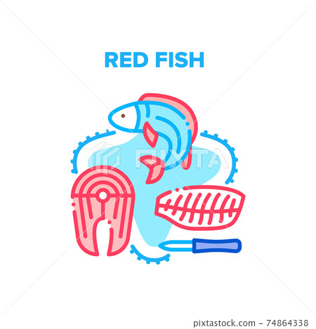 Red Fish Meat Vector Concept Color Illustration Red Fish Meat Vector Concept Color Illustration 74864338