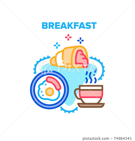 Breakfast Food Vector Concept Color Illustration Breakfast Food Vector Concept Color Illustration 74864341