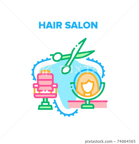 Hair Salon Treat Vector Concept Color Illustration Hair Salon Treat Vector Concept Color Illustration 74864565