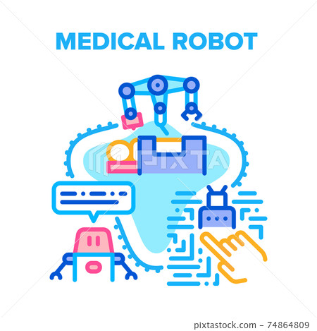 Medical Robot Vector Concept Color Illustration - Stock Illustration ...