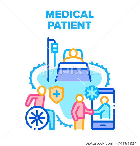 Medical Patient Vector Concept Color Illustration 74864824