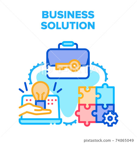 Business Solution Strategy Vector Concept Color - Stock Illustration ...