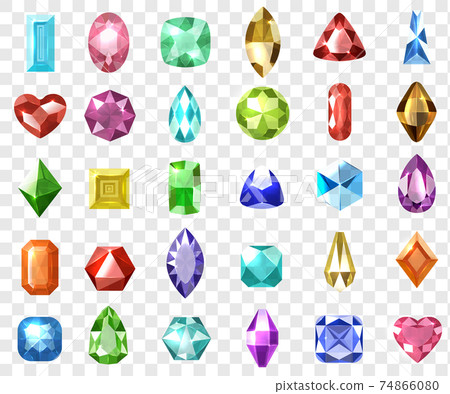 Realistic gemstones set collection 74866080
